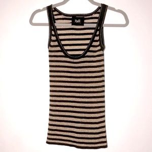 NEW D&G Striped Black & Gold Metallic Tank, Small